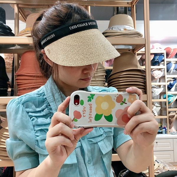 

australian helen empty straw female sun hat lafite straw hat, Blue;gray