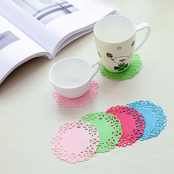 

простой круглый силикагель coaster шаблон hollow чашка чая теплоизоляция pad кофе анти skid pad анти обжигающего креативная кухня mat мат ст