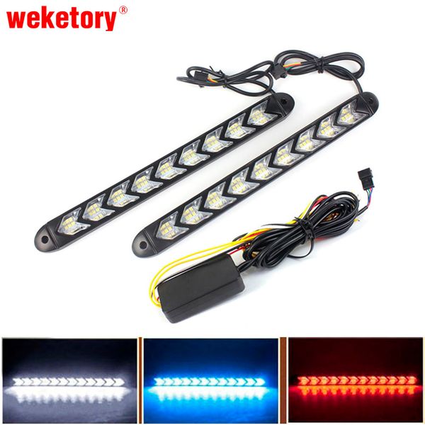 

2pcs car led drl daytime running light styling dynamic streamer flow amber turn signal warning steering fog day lamp 12v