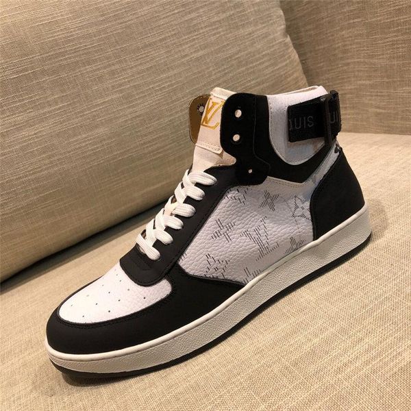 

19fw высокого качества износостойкая дышащая моды luxury casual high top canvas мужская обувь весна осень обувь кроссовки человек madak, Black
