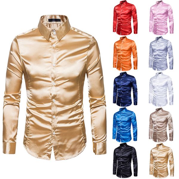 

men's shirts mens polyester clothing fashion personality men casual slim long-sleeved shirt men shirt style dropshipping #30, White;black