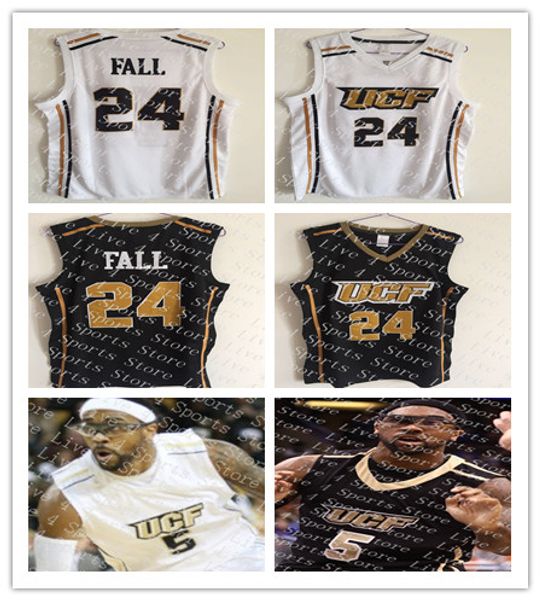 

2020 ucf knights college basketball 24 tacko fall 1 b. j. taylor 2 terrell allen 15 aubrey dawkins 35 collin smith stitched jerseys custom, Black