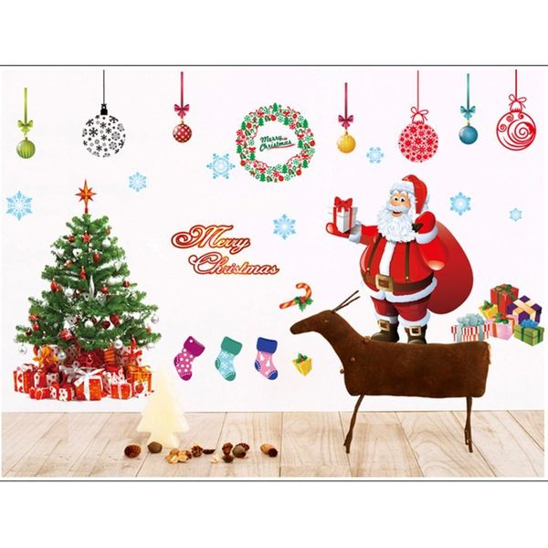 

christmas removable wall stickers xmas decal decor adornment diy wall glass window sticker christmas home decoration wallpaper