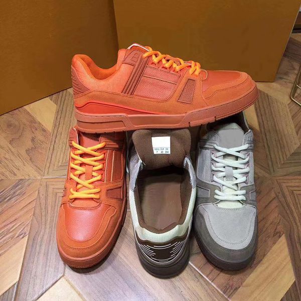 

new designer sneaker suede leather mens trainer vintage basketball sneakers low cut rubber sole casual shoes us9-11, Black
