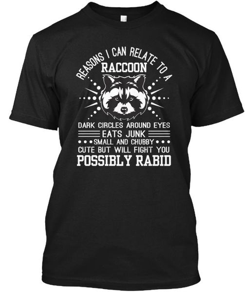 

men t shirt i relate raccoon dark circle around eye tshirts women t-shirt, White;black