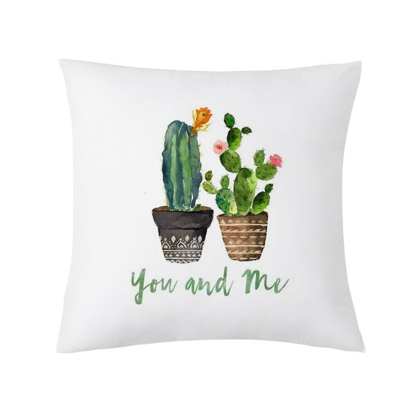 Tropical Plants Cactus Pillow Case Polyester Decorative