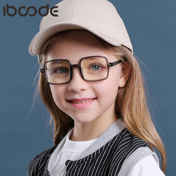 

iboode square anti blue light blocking kids glasses optical frame children boy girls computer goggles anti reflective eyeglasses, Silver