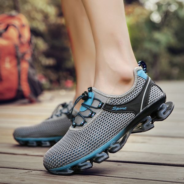 

2019 summer slip-on mesh sneakers men shoes out door breathable comfortable male shoes loafers casual walking footwear #27, Black
