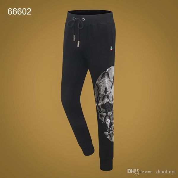

new 2019 menswear brand designer european and american crime pants sport casual jogger pants - welcome to buy -#005, Black
