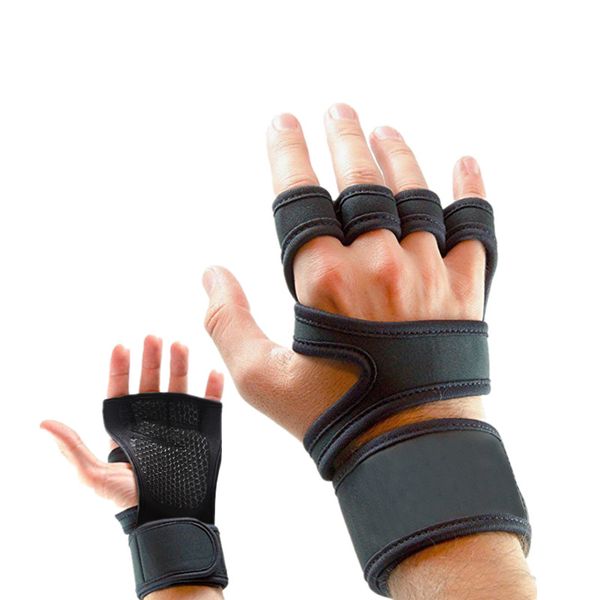 

weight lifting fitness riding gloves with wrist wraps silicone gel full palm protection gym workout gloves power equipment