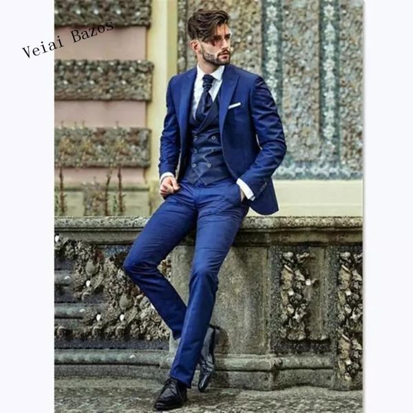 

custom mens suits traje hombre navy blue tuxedo men suits for business slim fit with pants smart casual 3 piece blazer masculino, White;black