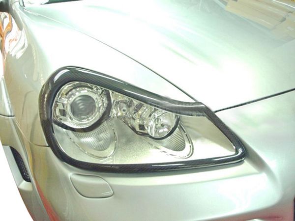 

for carbon fiber 07-10 cayenne 957 headlights covers eyelids trims eyebrows