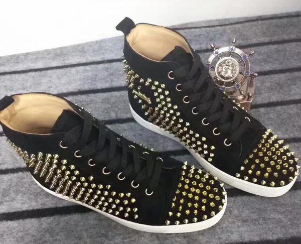 

drop shipping new casual men designer sneakers 2017,famous red bottom designer men sneakers high luxury shoe ,white spiked toe flats d09, Black