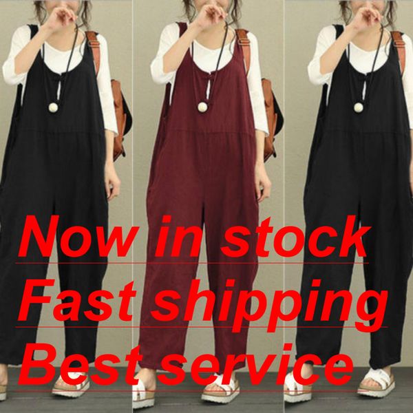 

women's baggy plus size overalls cotton strappy jumpsuits wide leg harem pants casual rompers, Black;white