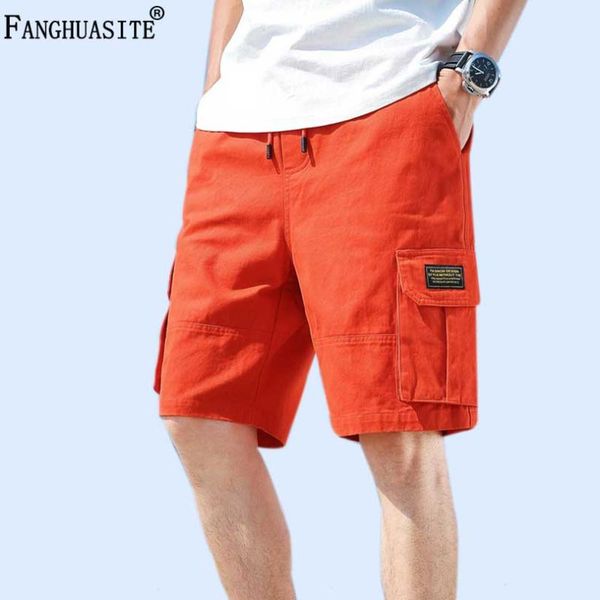 

2019 men summer hip hop harem shorts knee length streetwear shorts mens big pockets cotton black cargo plus size 5xl fb15, White;black