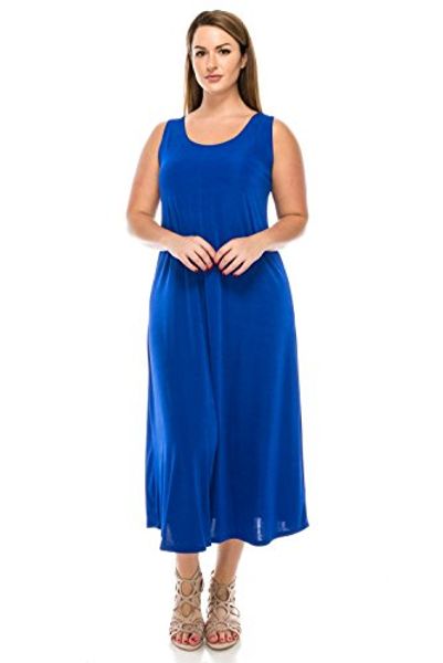 

jostar women's stretchy long tank dress, Black;gray