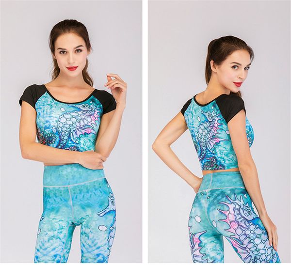 

womens designer tracksuits floral printed yoga clothing quick dry 2pcs outfits jogging pants slim sport summer clothing, Gray
