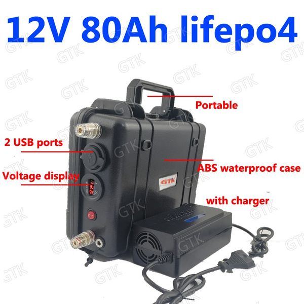 

Водонепроницаемый lifepo4 12 В 80ah Bateria 12 В 32650 Baterie USB-порт для LCTV освещения ксеноновая л