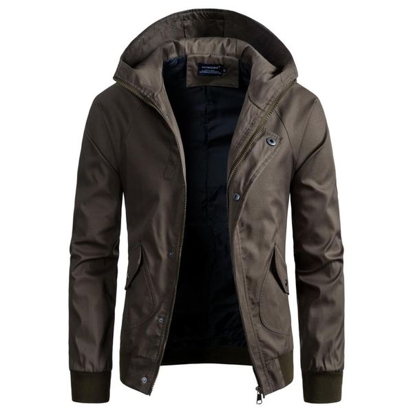 

men's jackets 2021 brand autumn men casual hooded jacket coat fashion washed windbreaker outwear brand-clothing male coats, Black;brown