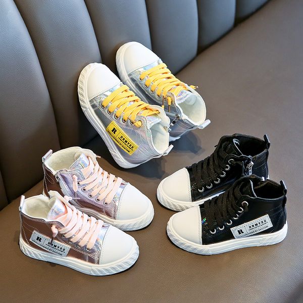 

2020 дети спортивной обуви дизайнер бренда кроссовки большой мальчик обувь дети мужская баскетбол обувь детский sneaker хлопок обуви блестки, Black