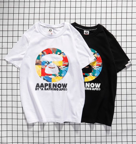 

aape women mens designer t shirts fashion short sleeve luxury designer t shirt summer men tshirt tee couples matching clothes 6052, White;black
