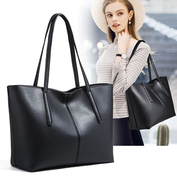 

big bag female 2020 new fashion simple wild large-capacity tote bag shoulder ladies leather handbags