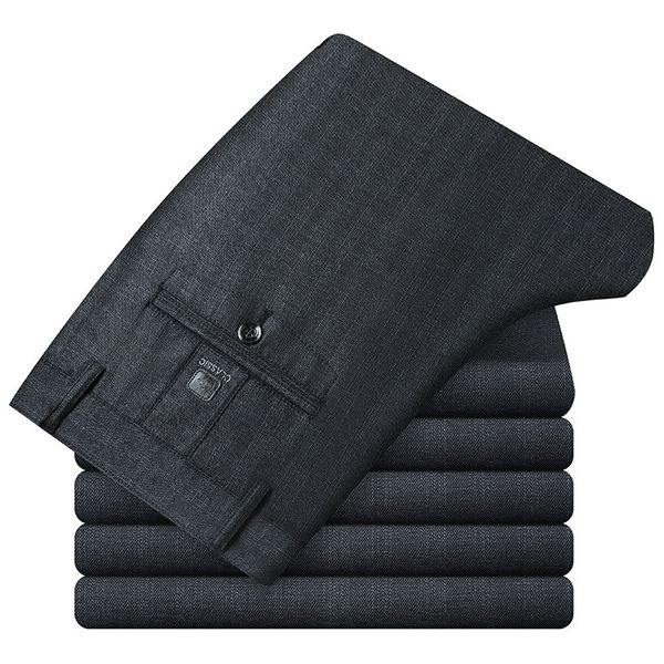 

plus zise 38 40 42 men's 2020 suit pants classic style black business casual straight stretch dress pants male brand trousers
