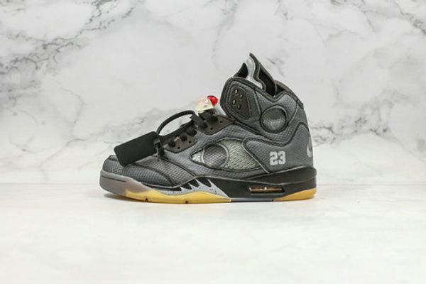 

ow 5 ретро черный серый 3m мужчин муслина красный огонь 5s баскетбол дизайнерская обувь сотрудничество мода спорт chaussures кроссовки 7-12