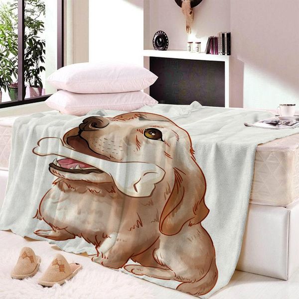 

cute dog velvet plushthinthrow blanket printed for kids girls sherpa blanket for couchthrows summer bedsheet travel dropship