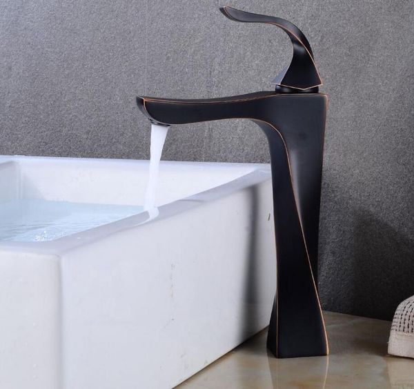 

europeanc opper black ancient basin and cold water faucet, wash basin art retro water mixer