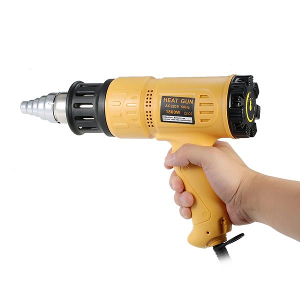 

1800w industrial fast heating air gun adjustable temperature heat gun shrink blower soldering tool 4 nozzle ac220v