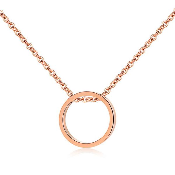 

vj fashion elegance rose gold circle necklaces collarbone pendant jewery for women birthday valentine's gift necklace, Silver