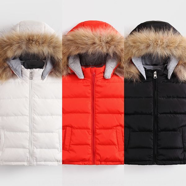 

ruizhi 2019 winter children's thickened thickened large fur collar children's down jacket down jacket, Blue;gray