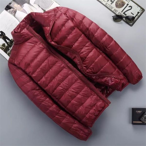 

oloey winter white duck ultra light down jacket men wadded hooded windbreaker mens parkas ultralight coats casual blue black