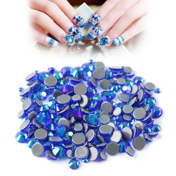 

1 bag 5g nail art rhinestone crystal champagne color multi-size flat bottom manicure 3d nail art decorations, Silver;gold