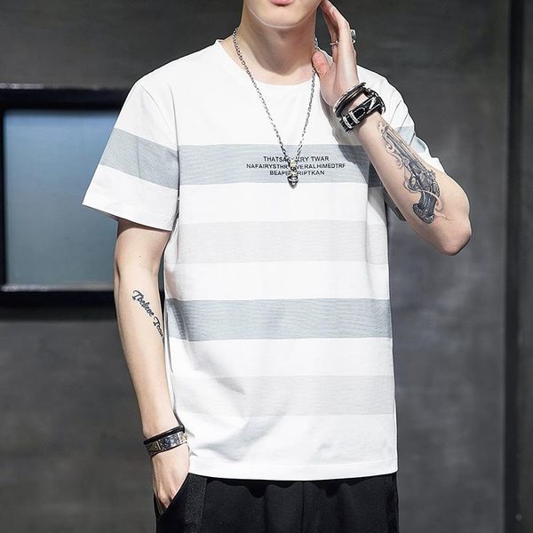 

2020 summer short-sleeved t-shirt men new men korean ins loose fashion short-sleeve t-shirt bottoming shirt tide, White;black