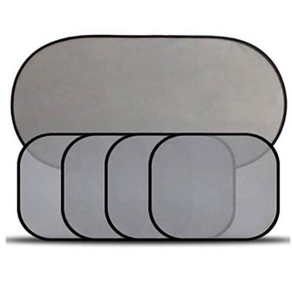 

universal car accessories net yarn auto sunshade uv protection shield car window cover sun shade curtain 5pcs - black