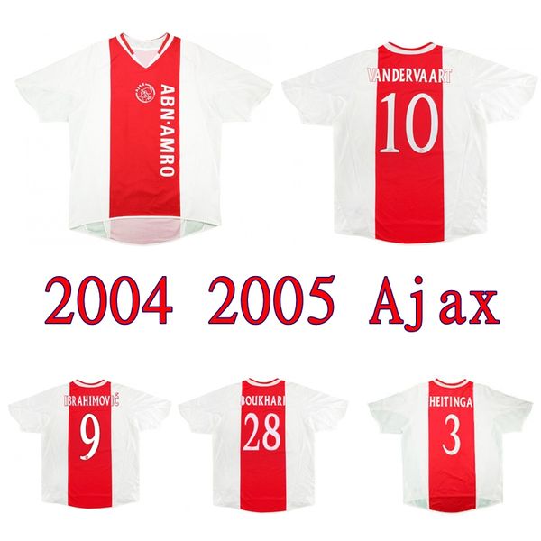 

2004 2005 ajax home retro soccer jersey 04 05 van der vaart de jong ibrahimovic sneijder babel maxwell classic vintage football shirt, Black;yellow