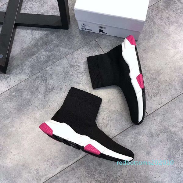 

2019 designer sneakers speed runner fashion shoes sock triple black red flat trainer men women casual shoes sport with dust bag r10
