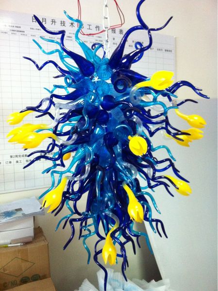 

china factory outlet blown glass chandeliers custom made multi color handmade blown glass pendant lights for villa decoraion