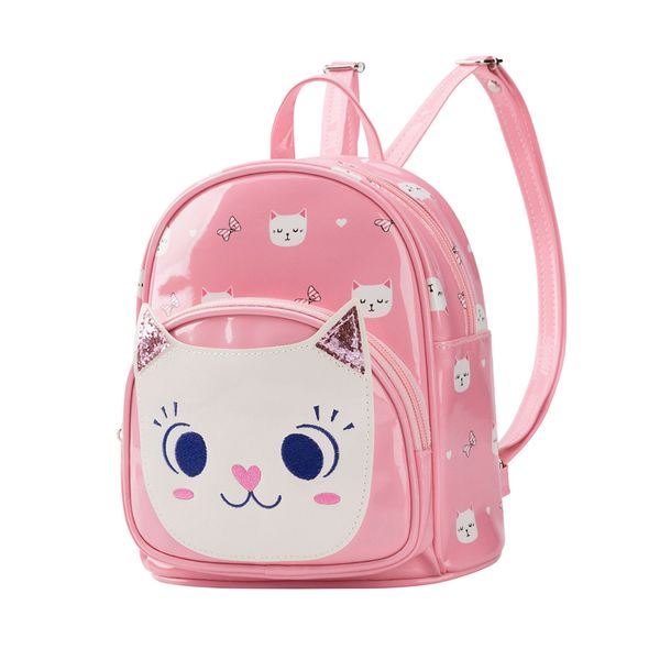 

heopono pu leather fashion children boys girls mini small preschool bag cute cat animal cartoon baby backpack for kids