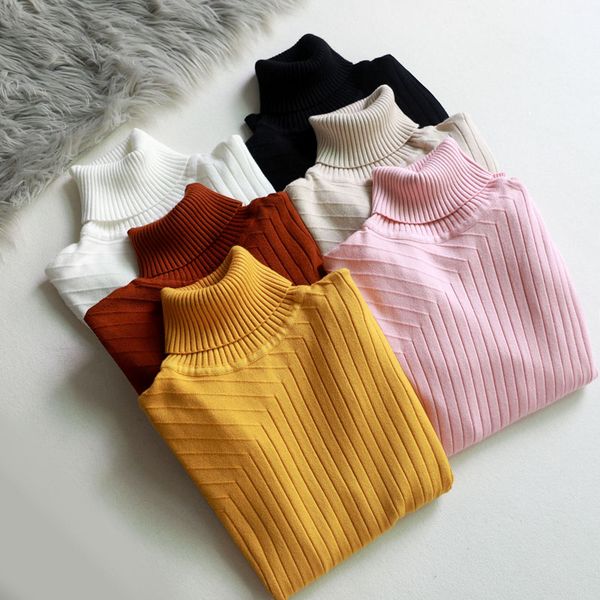 

new autumn winter turtleneck pullover sweater women warm thick sweater solid basic female long sleeve, White;black