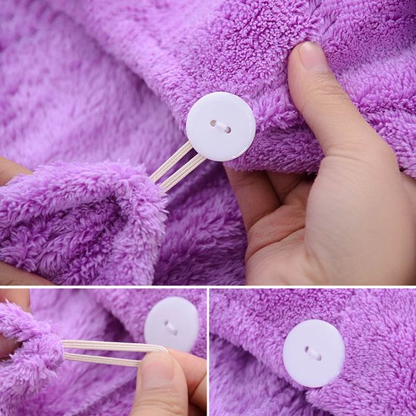 

newly womens hair drying towel coral velvet makeup cosmetics cap lady girl quick dry bath head wrap hat bathing tool cla88