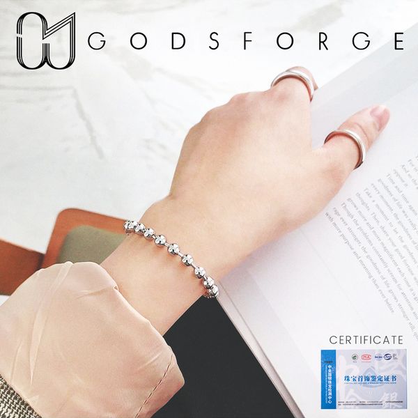 

100% 925 sterling silver simple big beads adjustable bracelet for women fashion jewelry for anniversary present with gift box, Golden;silver