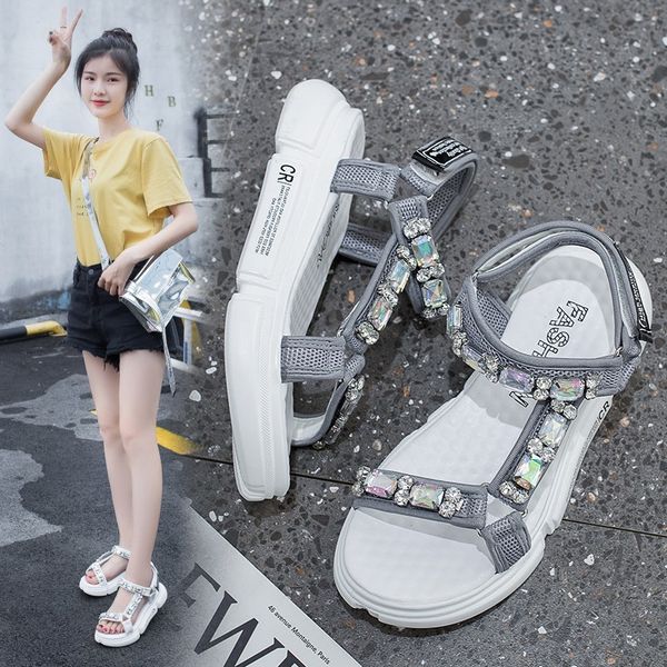 

sandals woman 2019 fairy thick bottom leisure time will shoes, Black