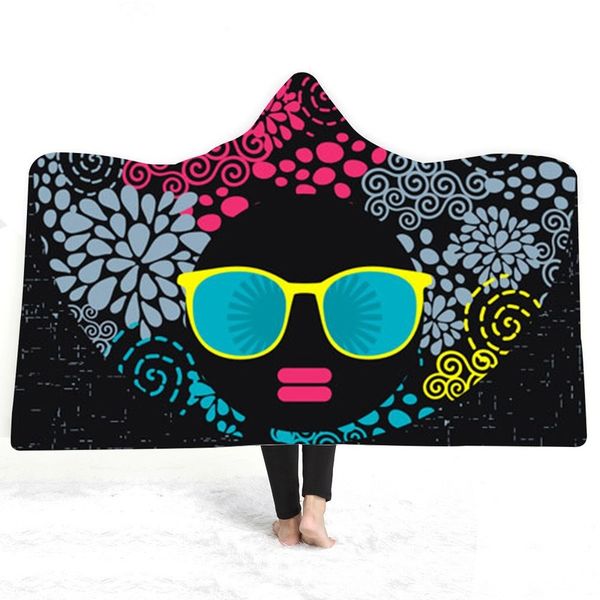 

3d printed cartoon hooded blanket for children funny gifts christmas halloween dress up accessories thick warm blanket