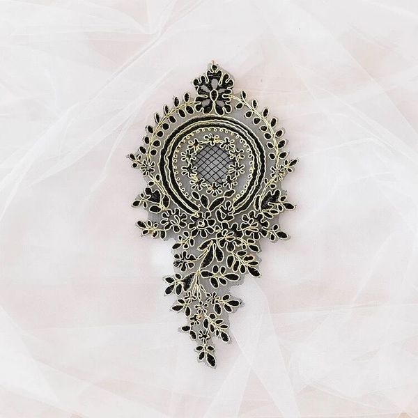 

2pcs старинные вышивки цветок сетки кружева аппликация с шнуровой шампанского / королевский синий / золото / красный цвет вина шитье триммер, Pink;blue