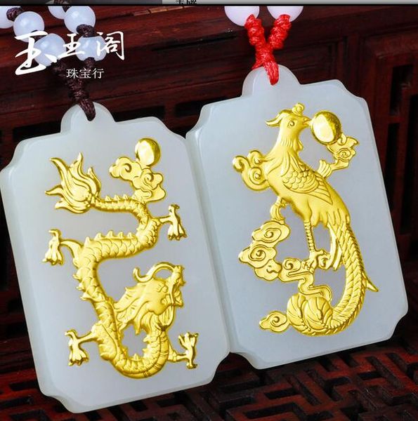 

fine jewelry jade pendant bird necklaces jewelry with box, Blue;slivery