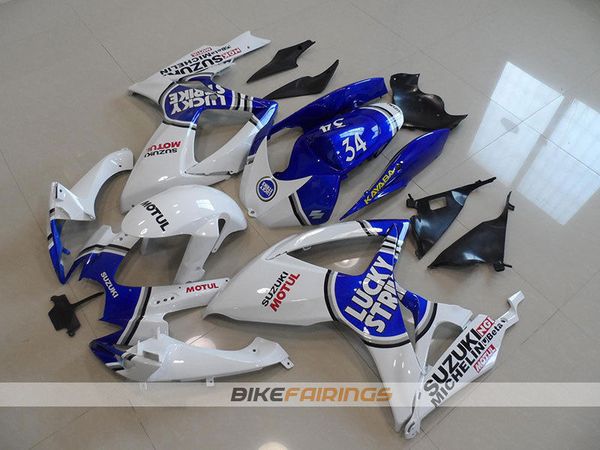 

good quality new abs motorcycle bike fairings kits fit for suzuki gsxr600-750 k6 06 07 2006 2007 bodywork set custom kits white blue nice