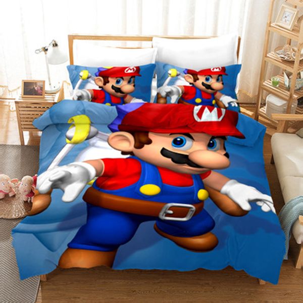 

super mario bros bedclothes duvet covers bedding set 3d printed happy new year room decorations comforter bedding sets 2019